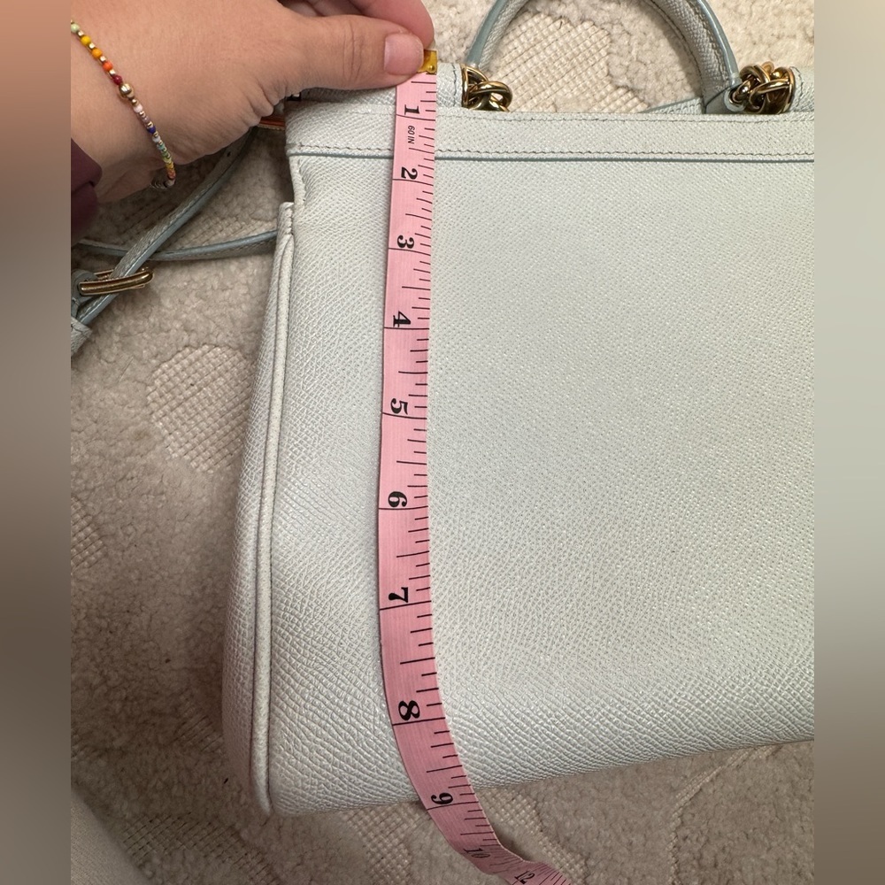 DOLCE & GABBANA light blue Leather Medium Miss Sicily Top Handle Bag - Picture 13 of 16